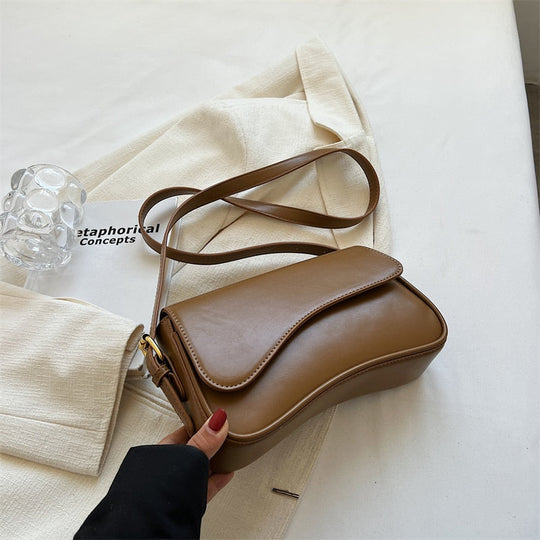 EB | Vintage Leder Crossbody-Taschen Kleine Umhängetasche Stilvolle Armpit Handtaschen und Geldbörsen