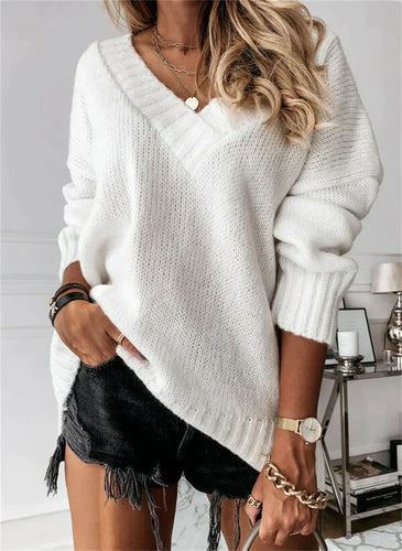 EB | Klobiger V-Ausschnitt Pullover Damen - Stylisch und Warm