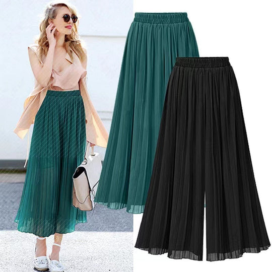 EB - Damenhose mit weitem Bein und Mesh-Detail
