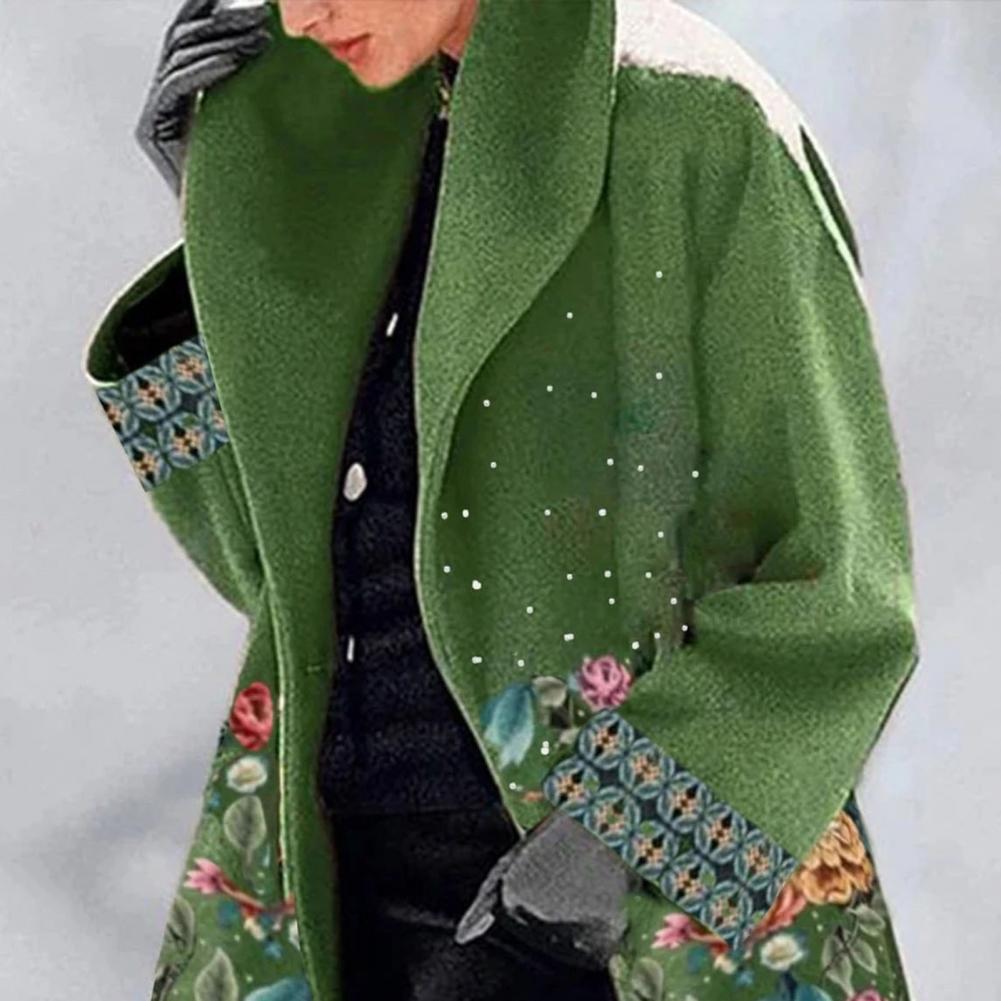 EB | Lange Winter Bedruckter Mantel - Warme