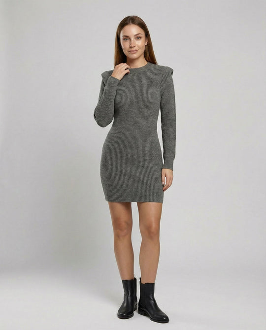 Elegantes Figurbetontes Strick Midikleid | EB