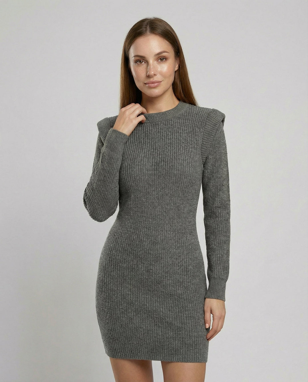 Elegantes Figurbetontes Strick Midikleid | EB