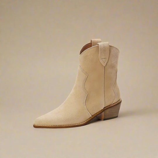 EB | Rindsleder Damen Wildleder Damen Stiefel mit Absatz