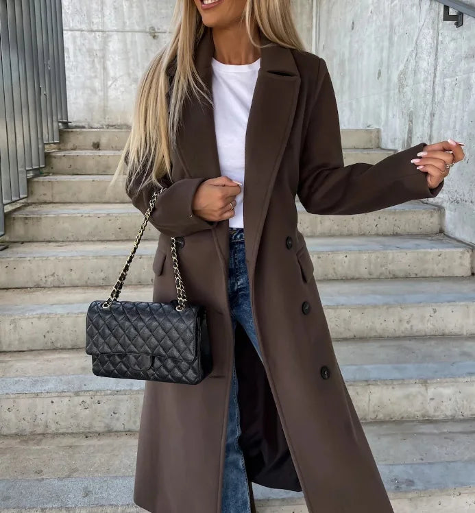 EB | Schicke Taillierte Damen Wolljacke mit Gürtel