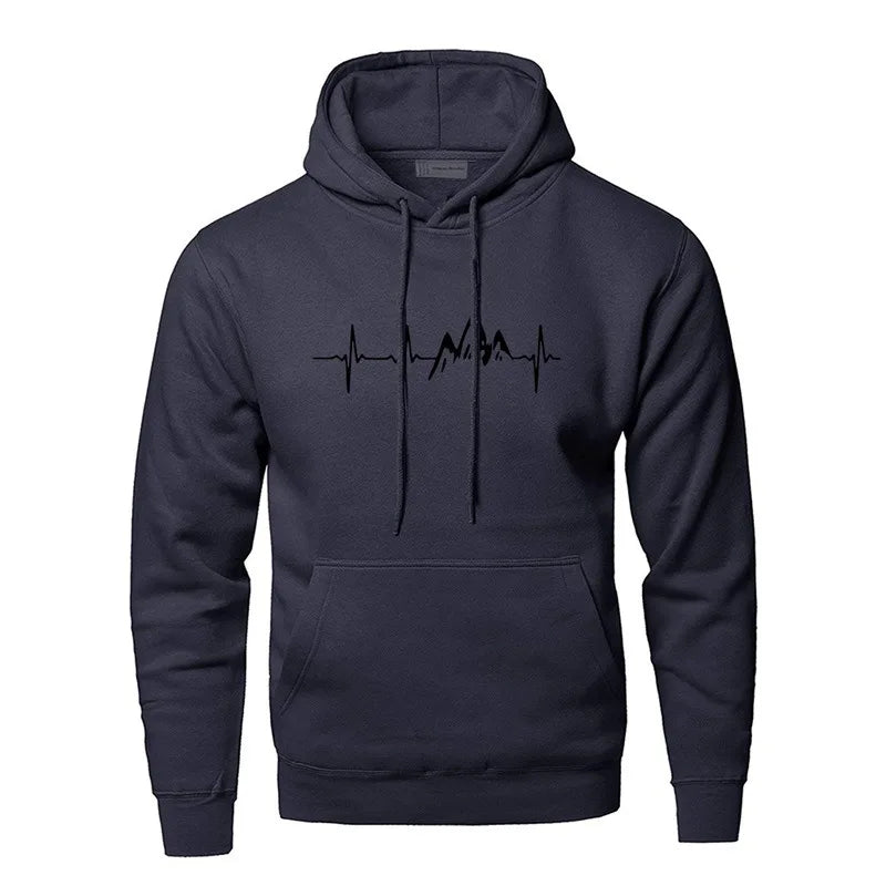 EB | Hoodie mit Puls-motiv Baumwolle und Polyester Trendy und Komfortabel