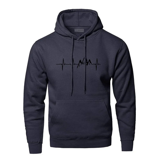 EB | Hoodie mit Puls-motiv Baumwolle und Polyester Trendy und Komfortabel