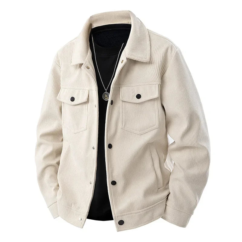 EB | Herren Knopf-Front Jacke - Shirtkragen und Brusttaschen