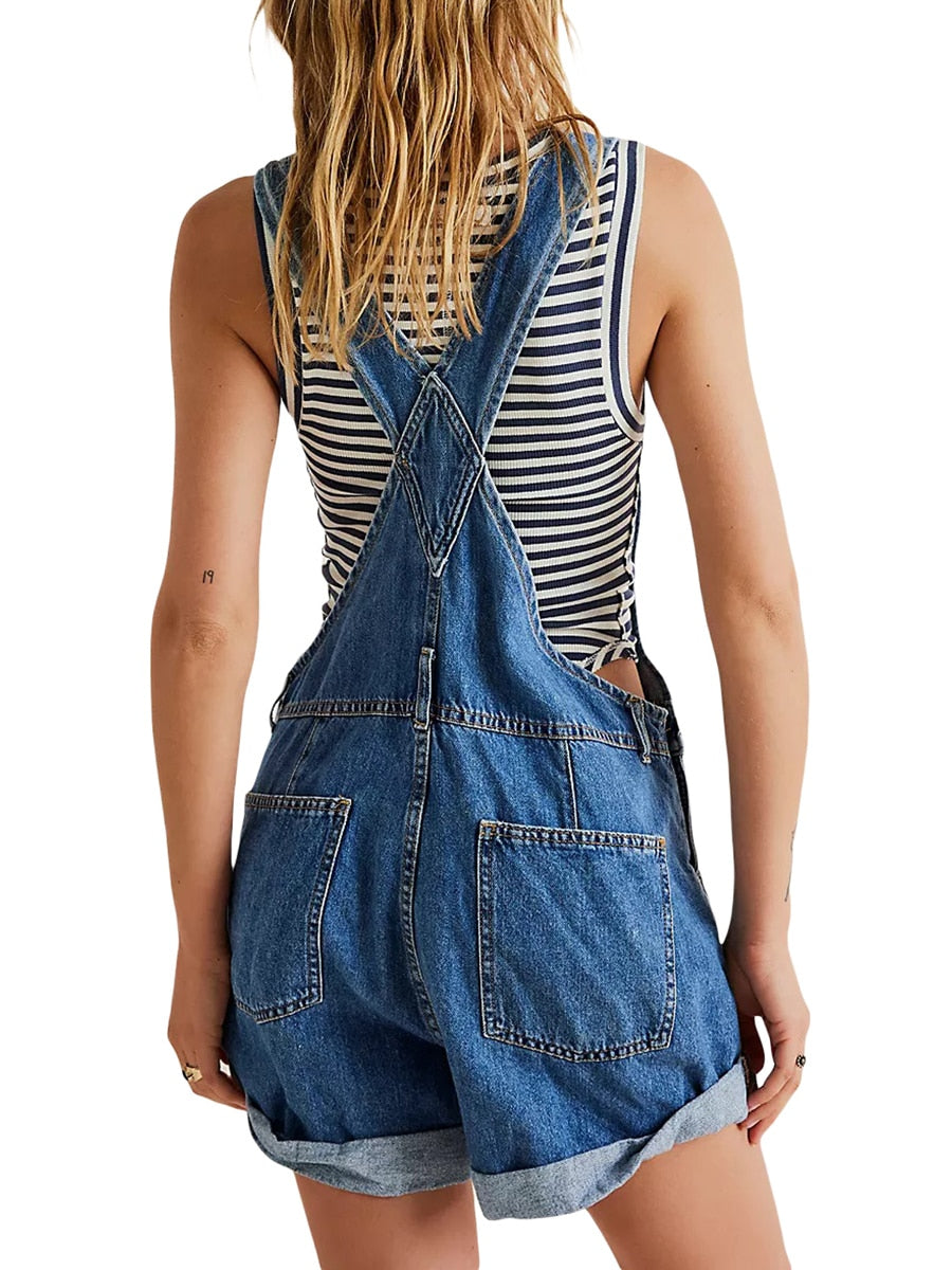 EB | Ärmelloses Denim Overall Jumpsuit für Frauen