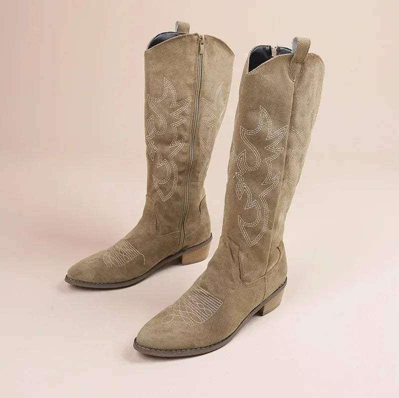 EB | Kniehohe Cowboystiefel Stickerei Detail