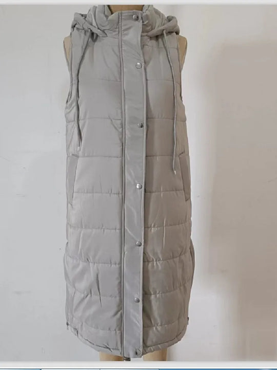 EB | Lange Pufferweste mit Kapuze Polyester Warm, Trendy
