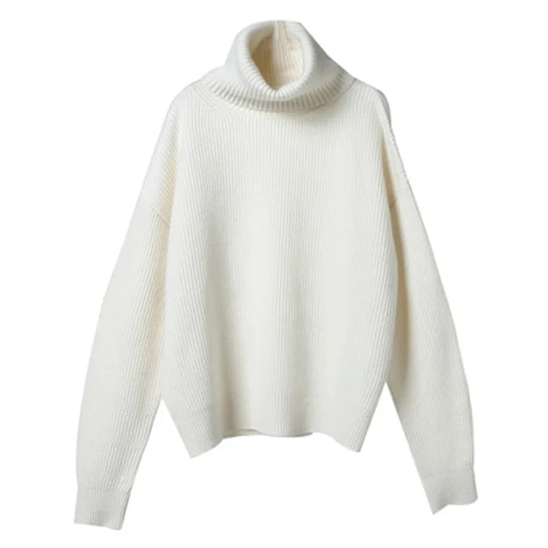 EB | Oversized Stil Rollkragenpullover für Freizeit und Büro