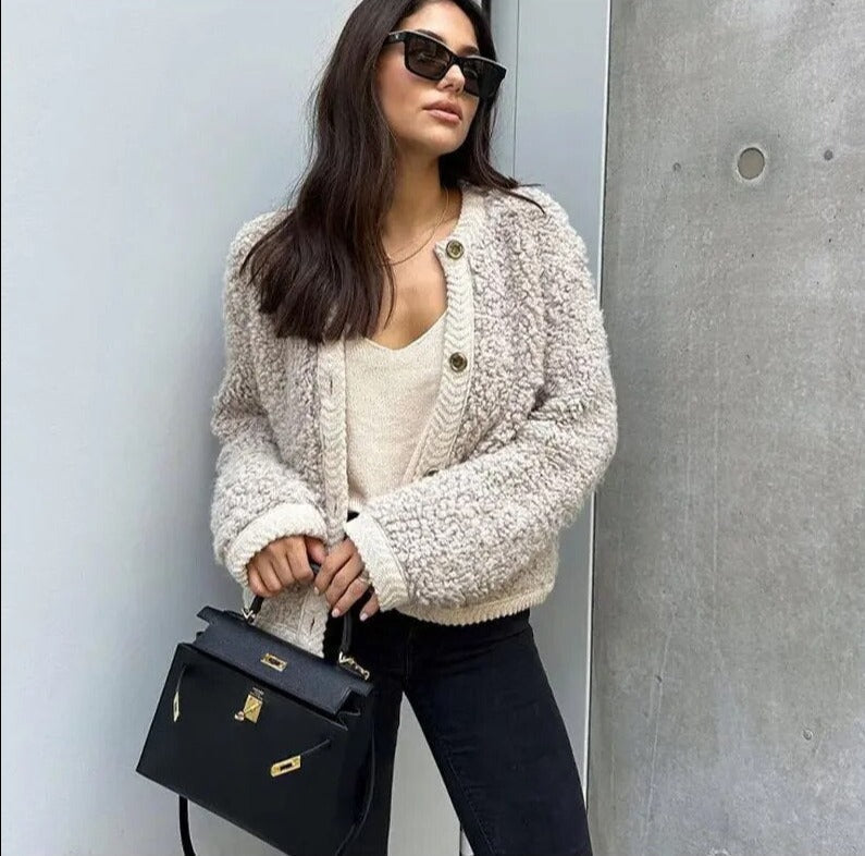 EB | Modischer Damen-Teddy-Mantel Langarm