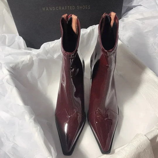 Damenstiefel Spitz Zehen Elegant Synthetikleder für formelle und lässige Anlässe EB