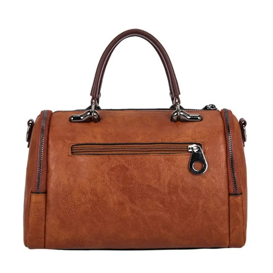 EB – Geräumige Handtasche aus weichem mit Riemen und Reißverschluss