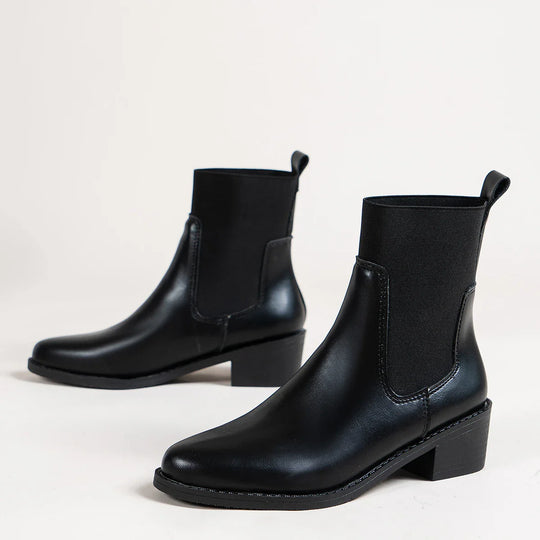 EB | Chelsea Boots mit Blockigem Absatz und Spitzer Zehe