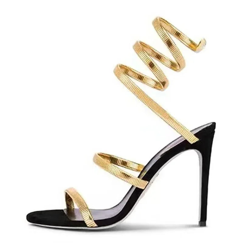 EB | Eilyken Sommer Straßenstil Knöchelriemen Offene Zehe Schmale Riemen Damen Sandalen Dünne Hohe Absätze Stripper Sexy Bankett Schuhe