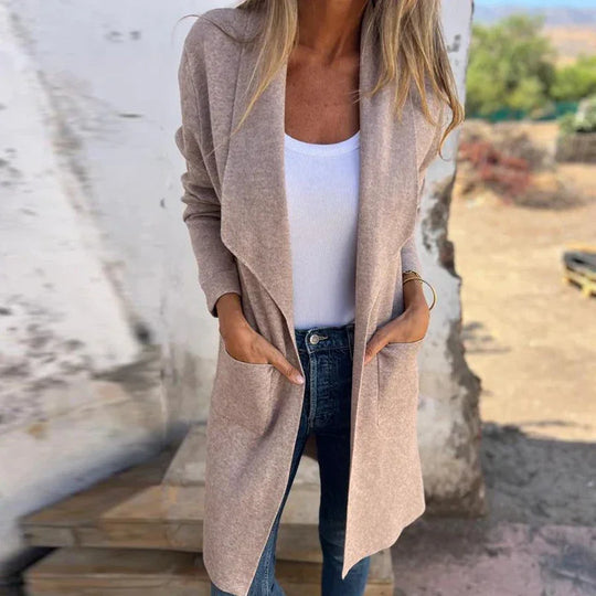 EB | Einfarbiger Mid Length Cardigan Mantel