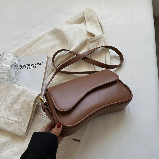 EB | Vintage Leder Crossbody-Taschen Kleine Umhängetasche Stilvolle Armpit Handtaschen und Geldbörsen