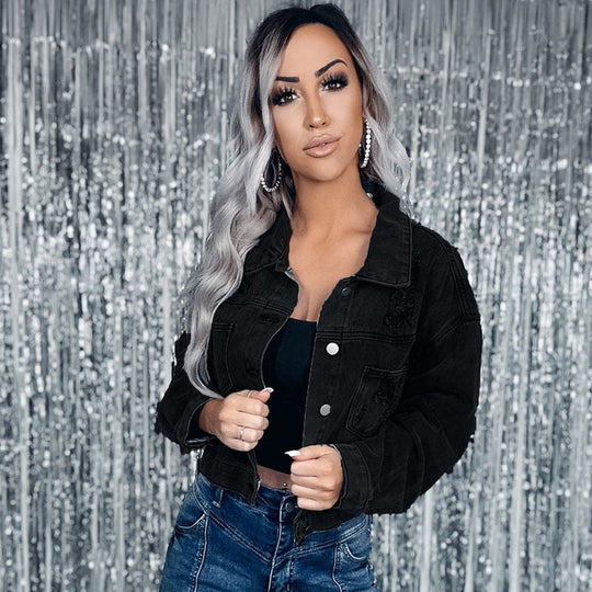 EB | Elegante Jeansjacke mit Fransen