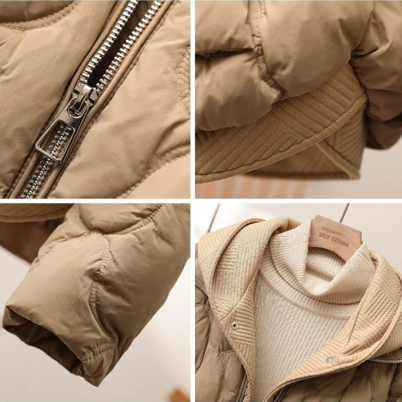 EB | Lockere Gefütterte Damenjacke mit Kapuze