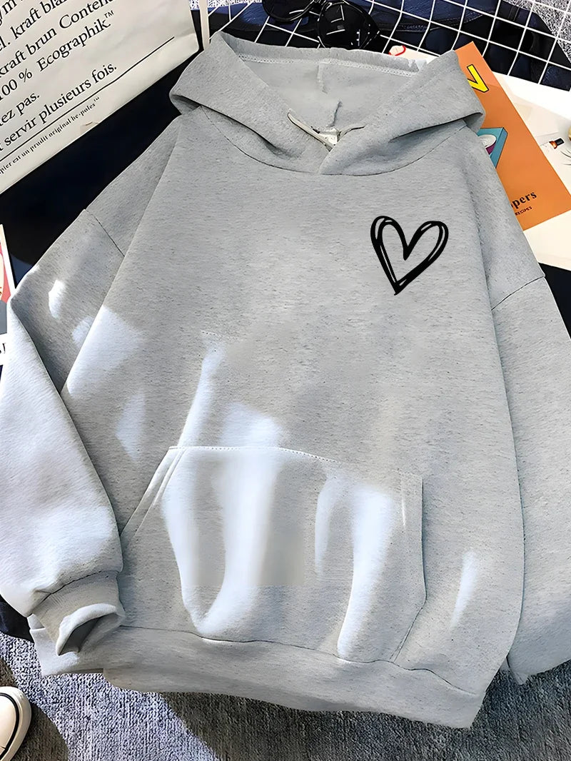 EB | Hoodie mit Herzprint Polyester Komfortabel und Trendy