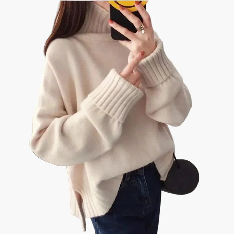 EB | Oversize Pullover mit Hochkragen - Modischer Koreanischer Stil für Herbst und Winter
