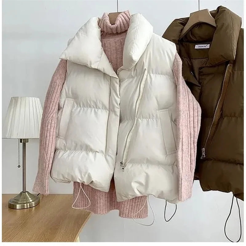 EB | Kurze Pufferweste mit Hohem Kragen Polyester Minimalistisch, Komfortabel