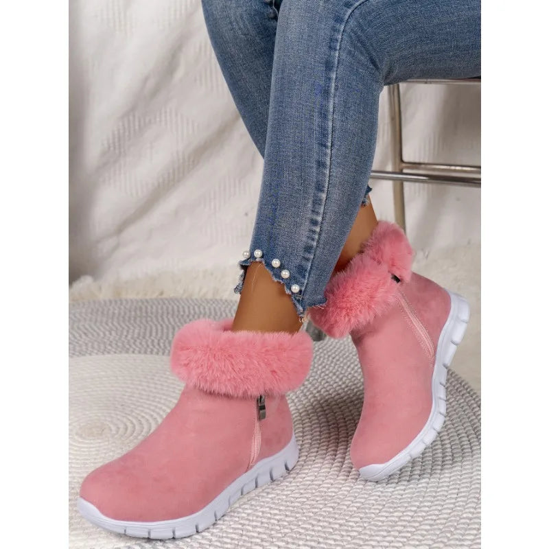 EB | Runde Zehe Schlichte Plüsch Winterschuhe