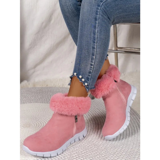 EB | Runde Zehe Schlichte Plüsch Winterschuhe