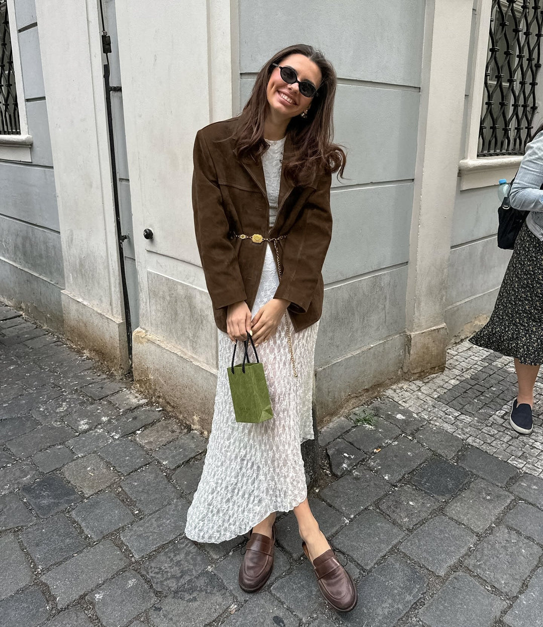 EB | Weite Wildlederjacke mit retro Samt-Revers Loise