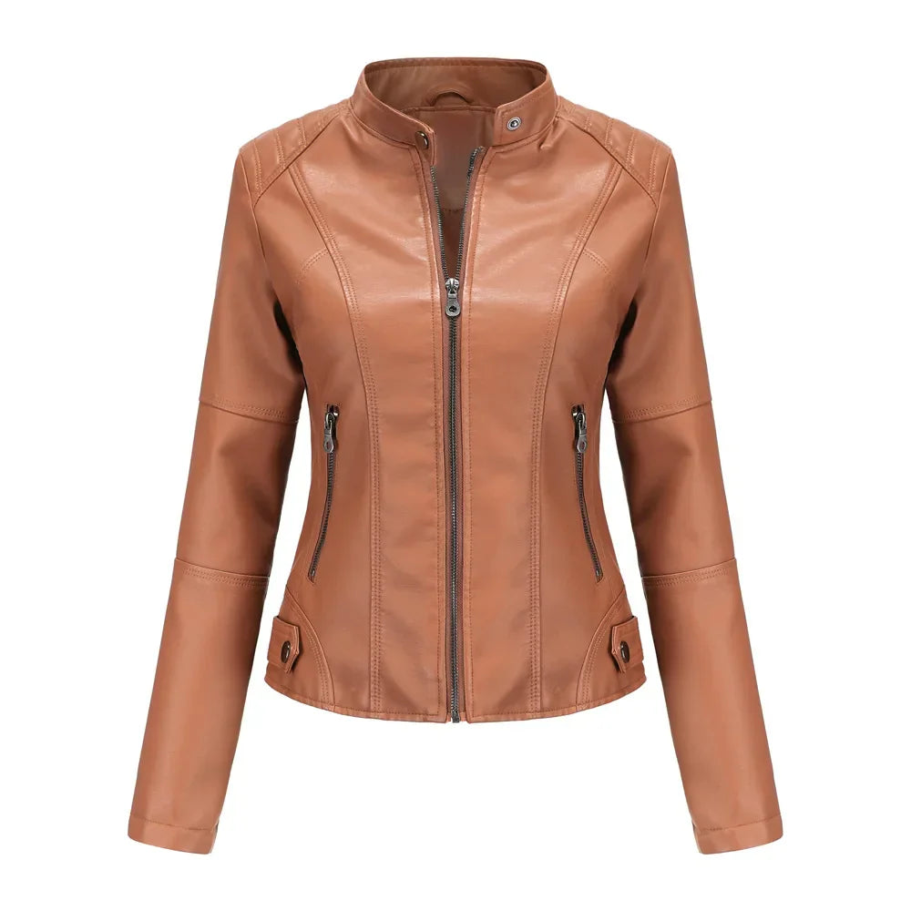 EB | Damen Dicke jacke Modisch Motorradstil