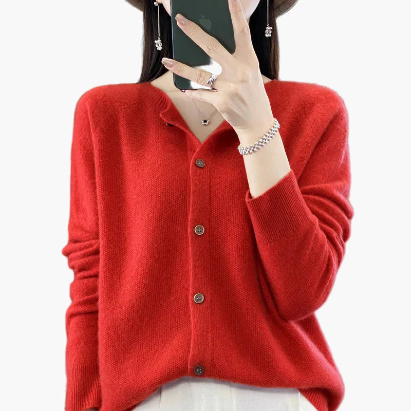EB | Klassische Strickjacke Cardigan - Eleganter Alltags-Style für Büro & Freizeit