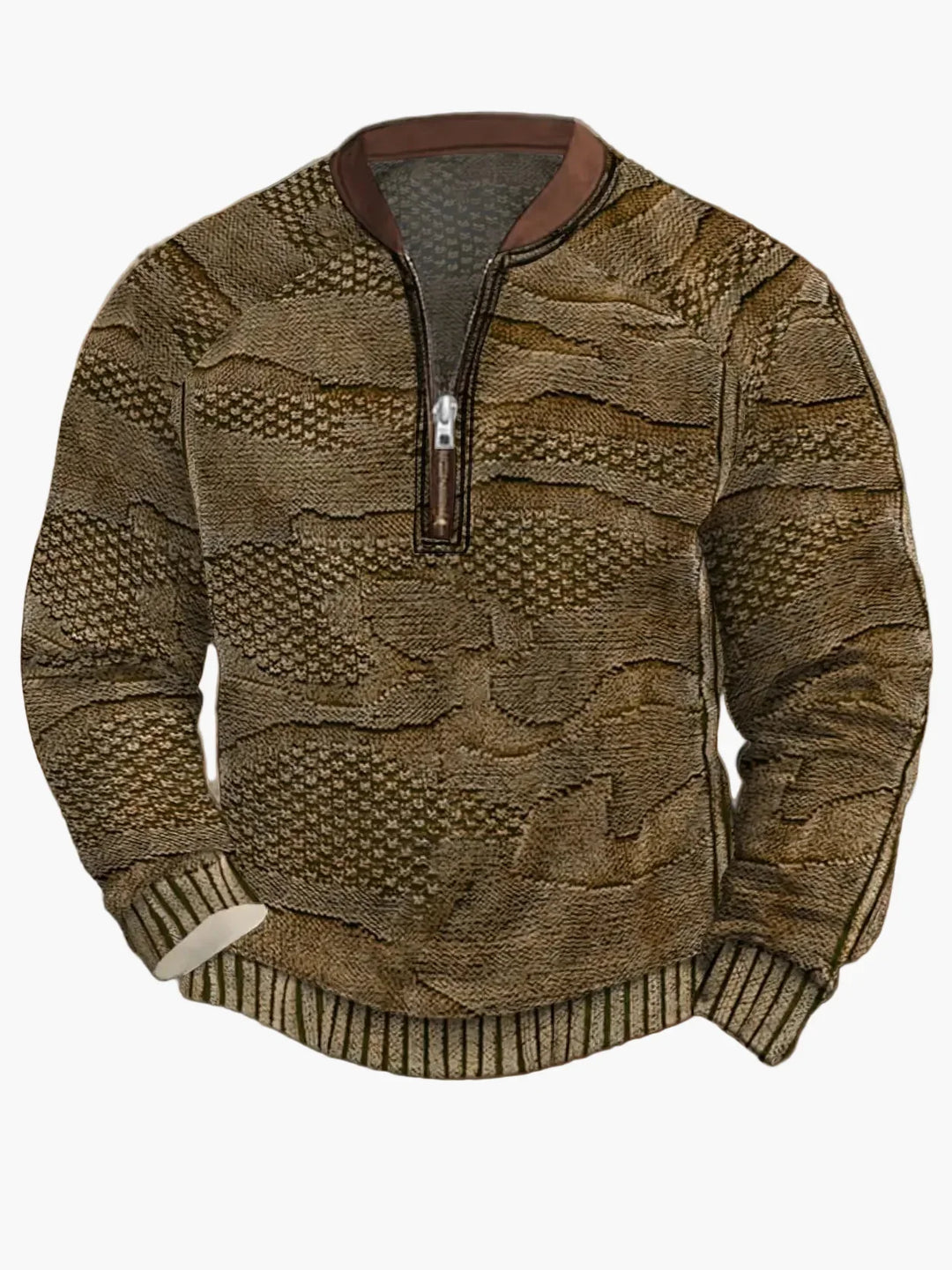 EB | Strickpullover mit Reißverschluss - Moderner Freizeit-Look für Herbst und Frühling