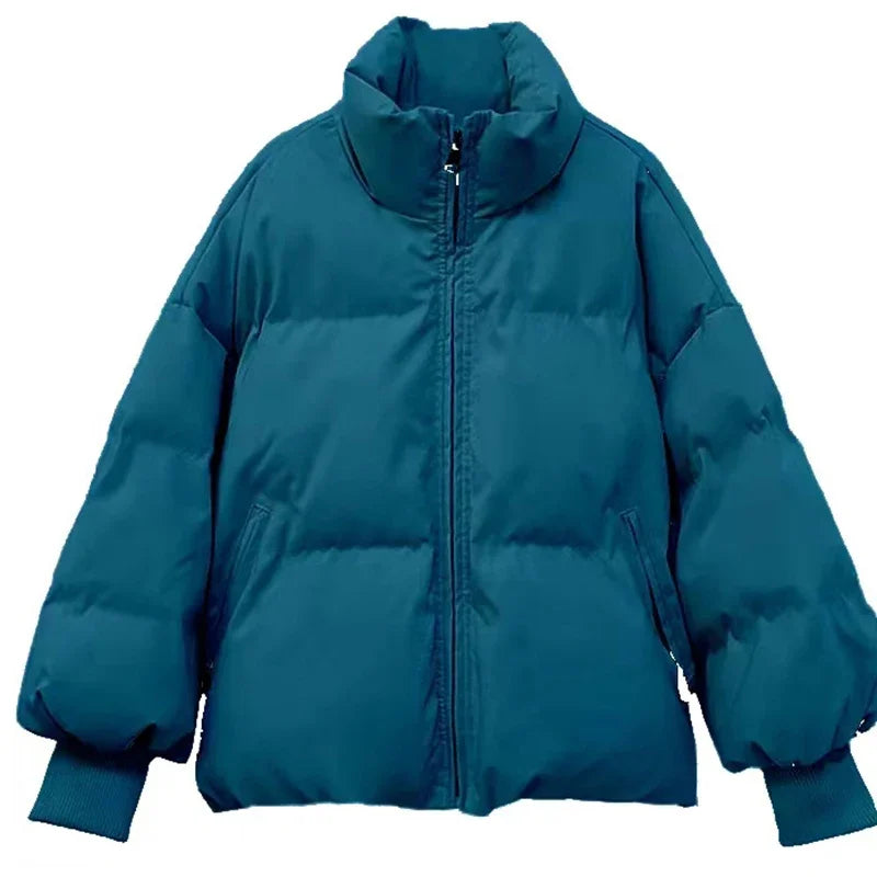 EB | Winter-Pufferjacke mit Reißverschluss und Eingeschnittenem Kragen
