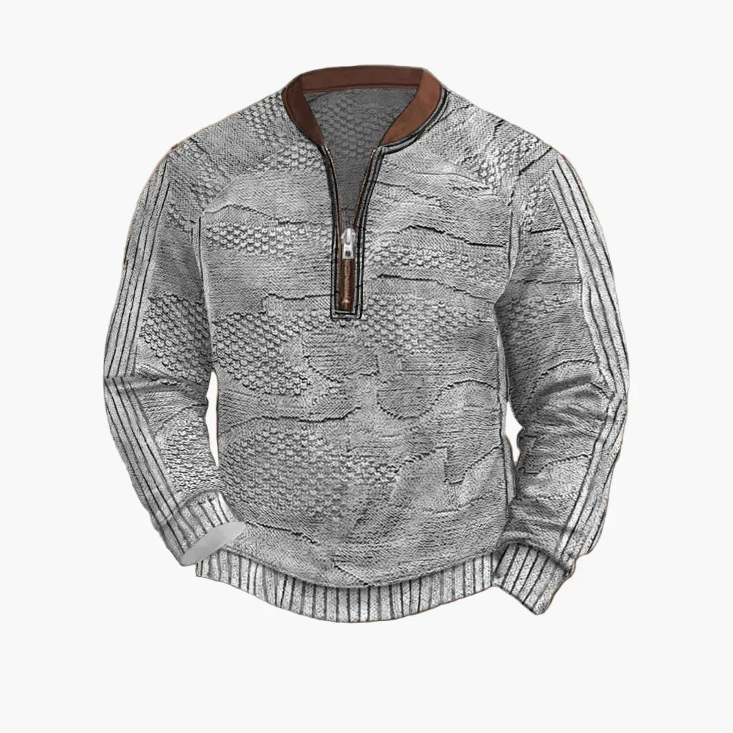 EB | Strickpullover mit Reißverschluss - Moderner Freizeit-Look für Herbst und Frühling