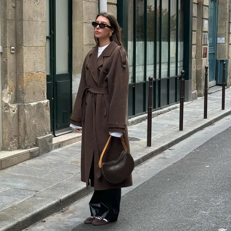 EB | Wolliger Mid-Length/Kurzer Trenchcoat