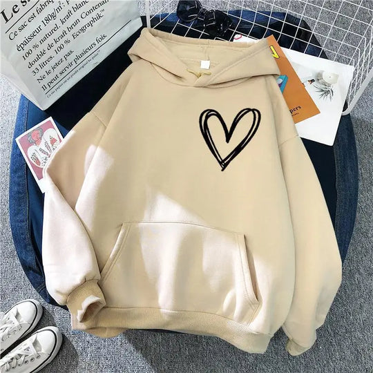 EB | Hoodie mit Herzprint Polyester Komfortabel und Trendy