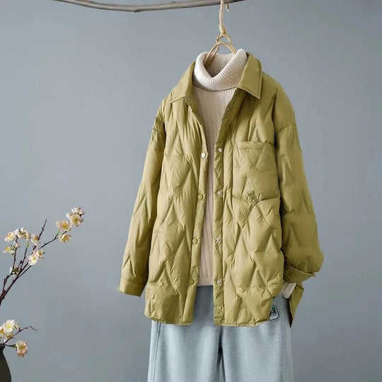 EB | Gestepptes Shirt-Jacke - Lockere Passform - Knopfverschluss - Leichtes Layering-Stück