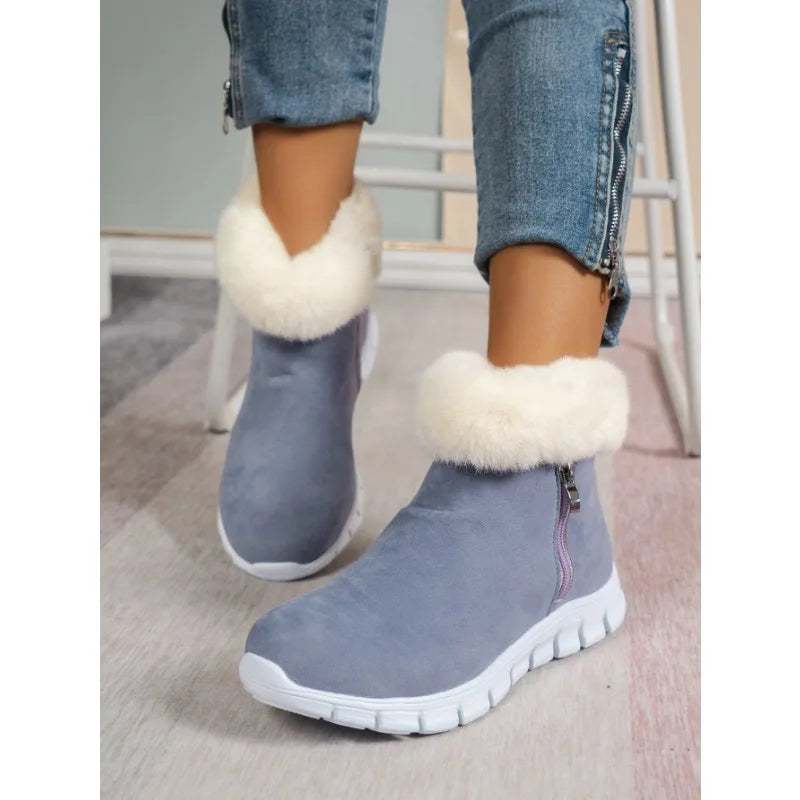 EB | Runde Zehe Schlichte Plüsch Winterschuhe