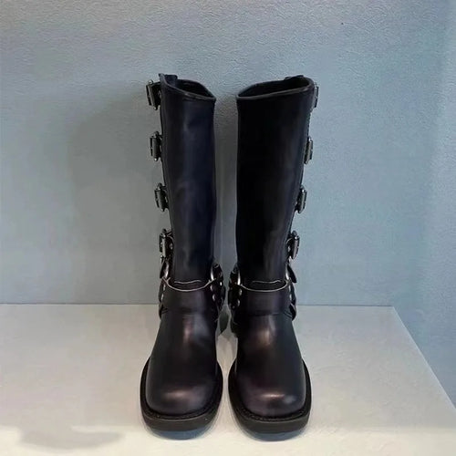 EB | Ritterstiefel Retro Western Hohe Rohr Freizeitstiefel