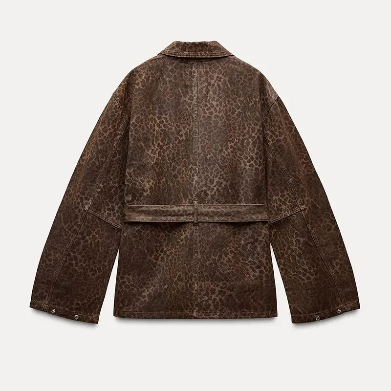 EB | Jeansjacke mit Leopardenmuster