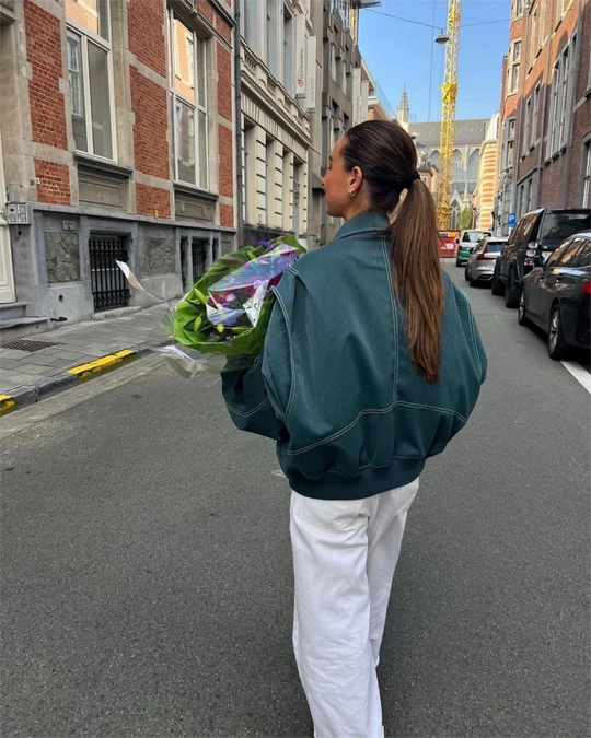 EB | Oversized Bomberjacke Stilvoll und Wärmeresistent Perfekt für Herbst und Winter