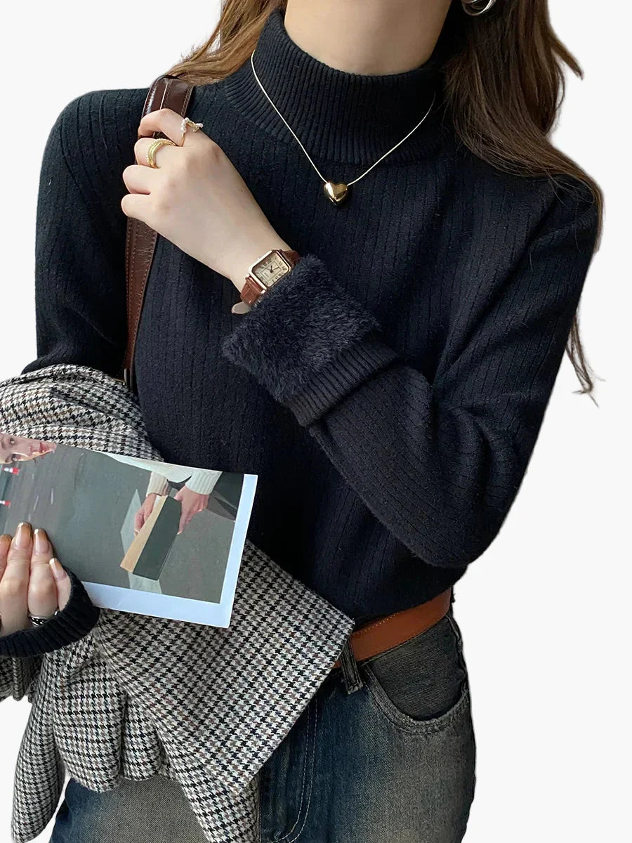 EB | Rollkragenpullover Basic Strick Langarm für Alltag und Büro