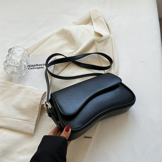 EB | Vintage Leder Crossbody-Taschen Kleine Umhängetasche Stilvolle Armpit Handtaschen und Geldbörsen