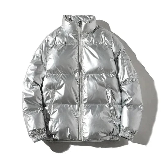 EB - Winddichte metallische Winter-Pufferjacke