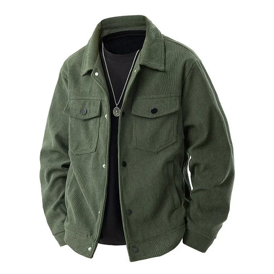 EB | Herren Knopf-Front Jacke - Shirtkragen und Brusttaschen