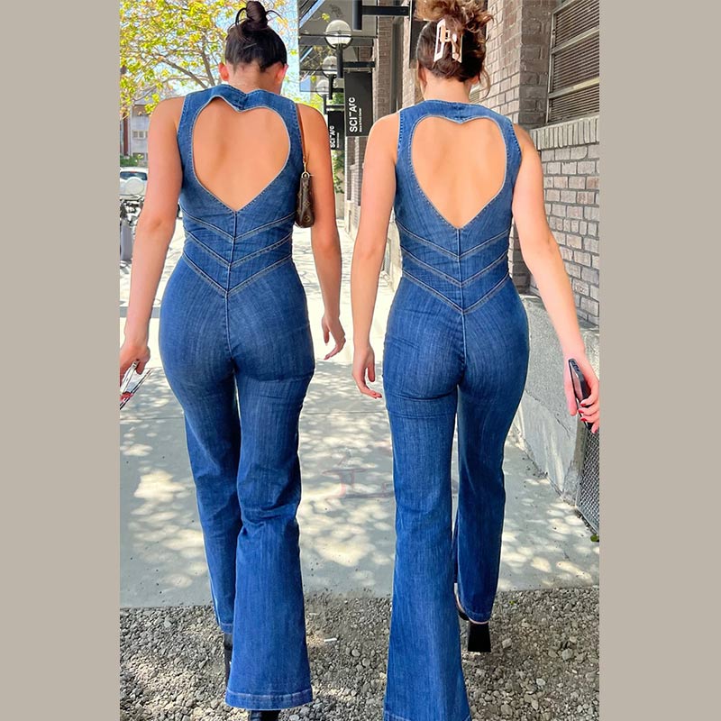 EB | Bodycon Rückenfreier Herz Jumpsuit