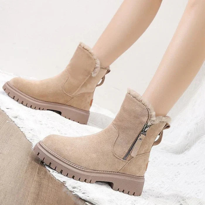 EB | Damen Gefütterte Winter-Stiefeletten mit Reißverschluss