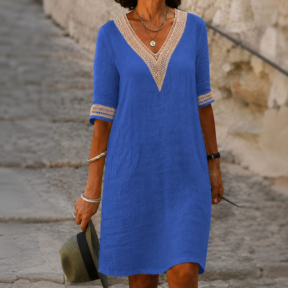 EB | Stilvolles Leinen Sommerkleid für Frauen