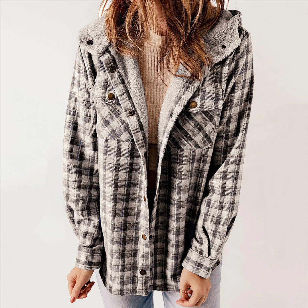 EB | Sherpa - Hemd Beige - Damen Gemütliche Flanelljacke